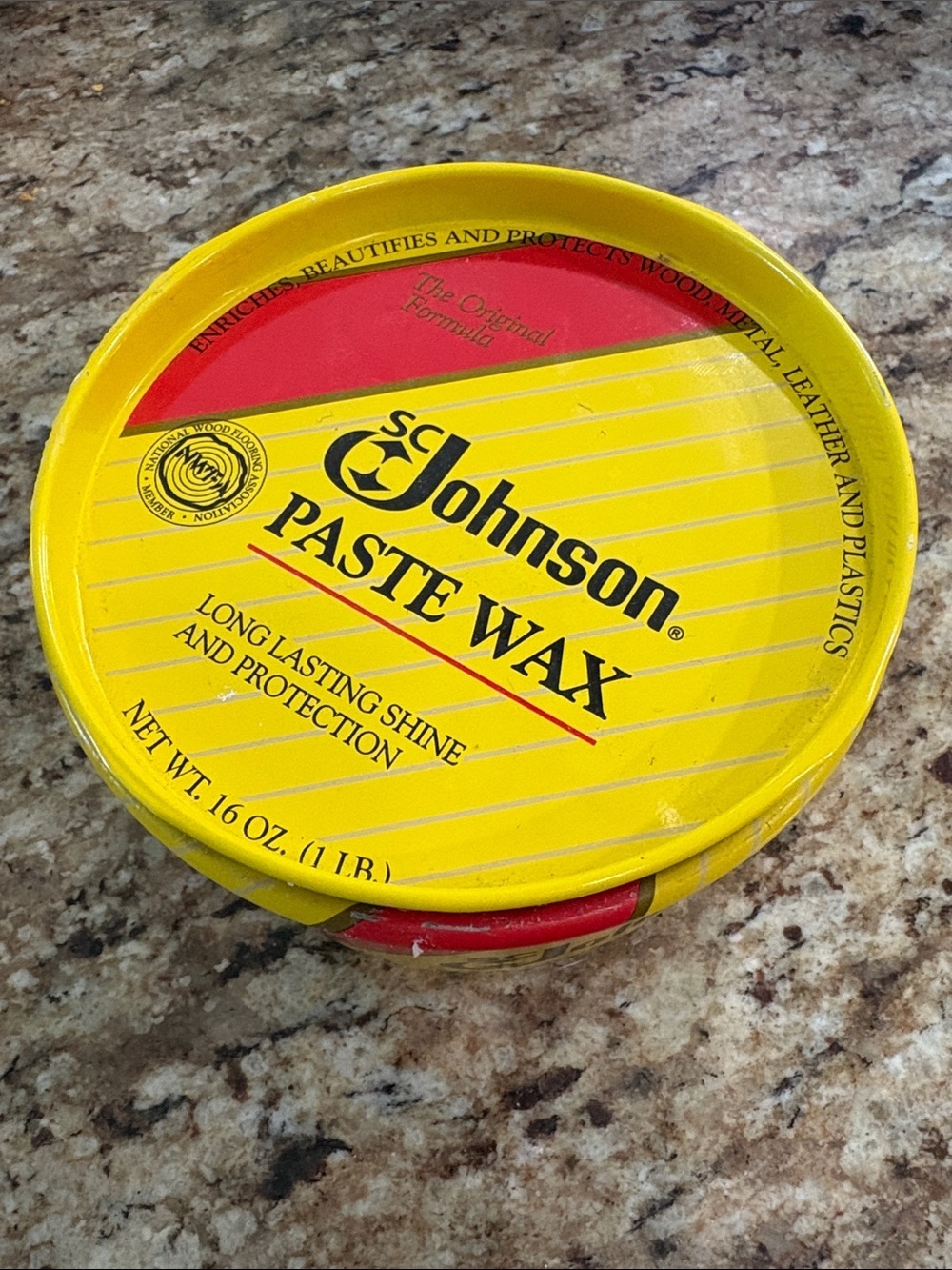 SC JOHNSON PASTE WAX 16 OZ CAN ORIGINAL FORMULA DISCONTINUED 60- 70% FULL